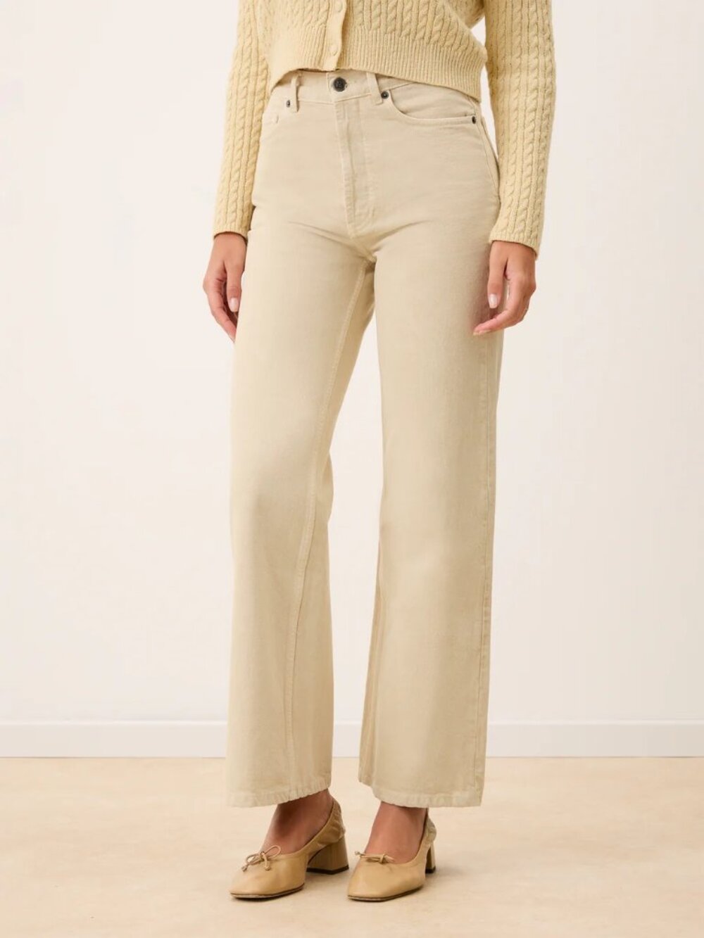 NWT Rouje Concorde high-rise bootcut jeans in Creme